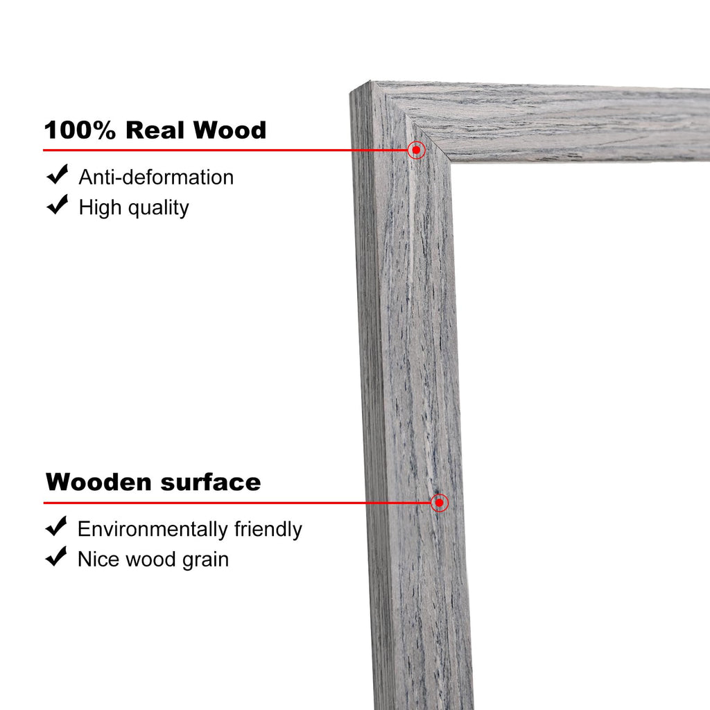Kinlink Square 8X8 Picture Frames Grey, Solid Wood Frames With Acrylic Plexiglass For Pictures 4X4/6X6 With Mat Tabletop And Wal