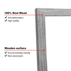 Kinlink Square 14X14 Picture Frames Grey, Solid Wood Frames With Acrylic Plexiglass For Pictures 8X8 With Mat Wall Mounting Disp