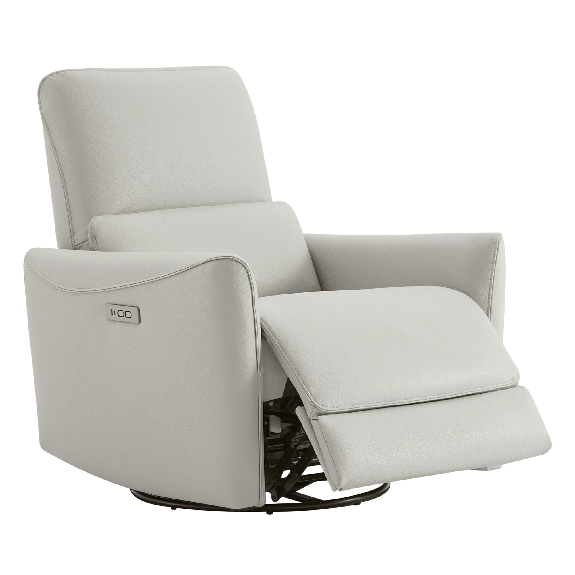 Chita Power Recliner Chair Swivel Glider, Fsc Certified Upholstered Faux Leather Living Room Nursery Reclining Sofa Chair With Lumbar Support, Cream