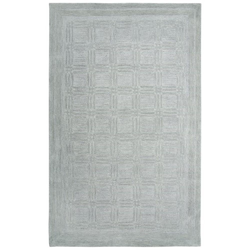 Rizzy Home Alora Decor Emerson 5' X 8' Squares Grey/Gray/Rust/Blue Hand-Tufted Area Rug
