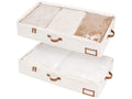 StorageWorks Underbed Storage Box, Under Bed Clothes Organizer With Sturdy Structure and Ultra Thick Fabric, Ivory White, Large,