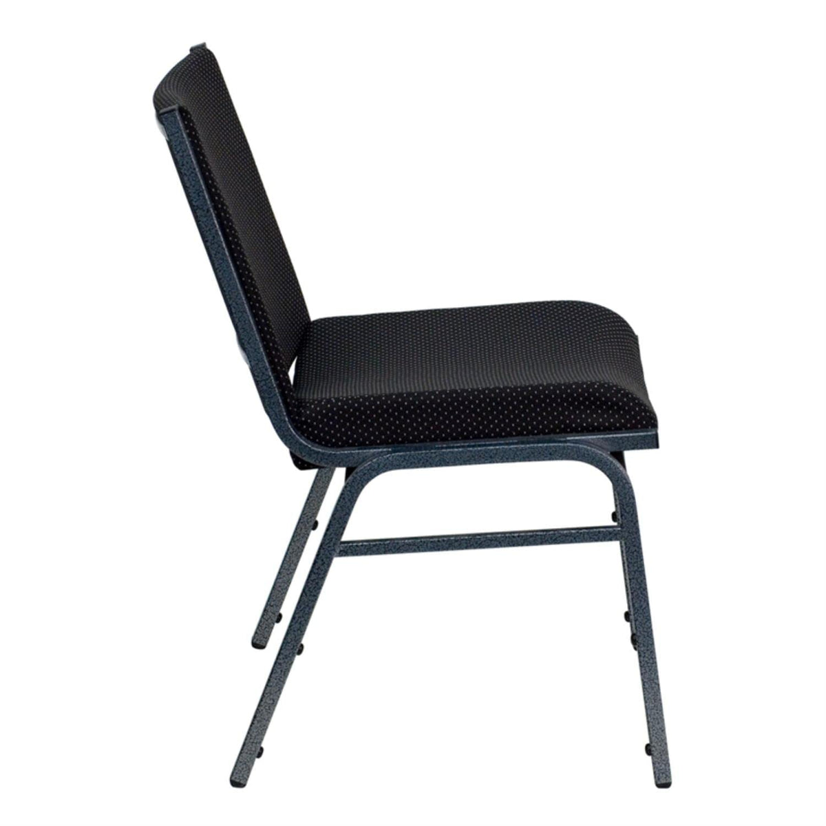 Flash Furniture HERCULES Series Heavy Duty Black Dot Fabric Stack Chair with Ganging Bracket