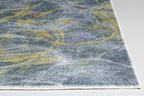 HomeRoots Grey/Gold Polyester 8’ x 10’ Gray Gold Abstract Rings Area Rug