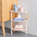 Wolpin Bathroom Shelf Stand Plastic 3 Tier Shelves With Hooks Corner Kitchen Bathroom Multipurpose Holder Bathroom Storage Rack 