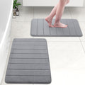 Hopopro Memory Foam Bathroom Door Mat,Coral Velvet Super NonSlip,Rapid Water Absorption, Soft and Comfortable, Easier to Dry Ma