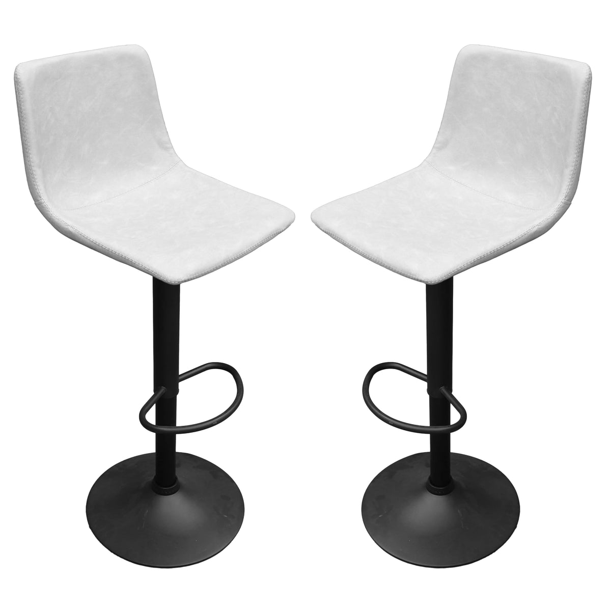 Tilbury Modern Adjustable Bar Stool With Footrest & 360Degree Swivel Set Of 2