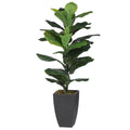 A&B Home 29877 Artificial Potted Fiddle-Leaf Fig Plant, Green