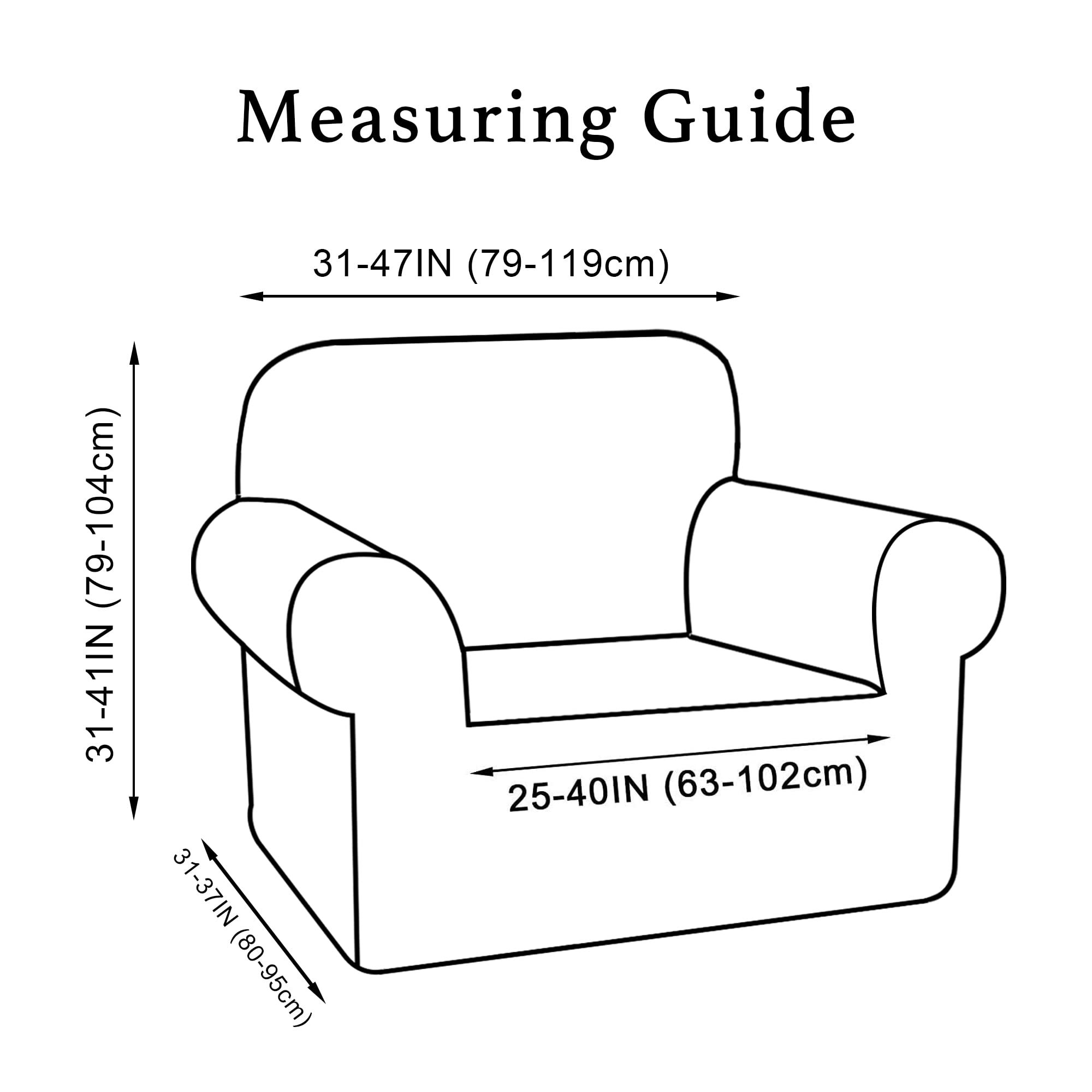 Turquoize Stretch Sofa Slipcover Chair Slipcover 1 Piece Chair Covers For Living Room Armchair Covers Slipcovers With Jacquard Fabric And Elastic Bottom Pet Furniture Protector (Armchair, Burgundy)