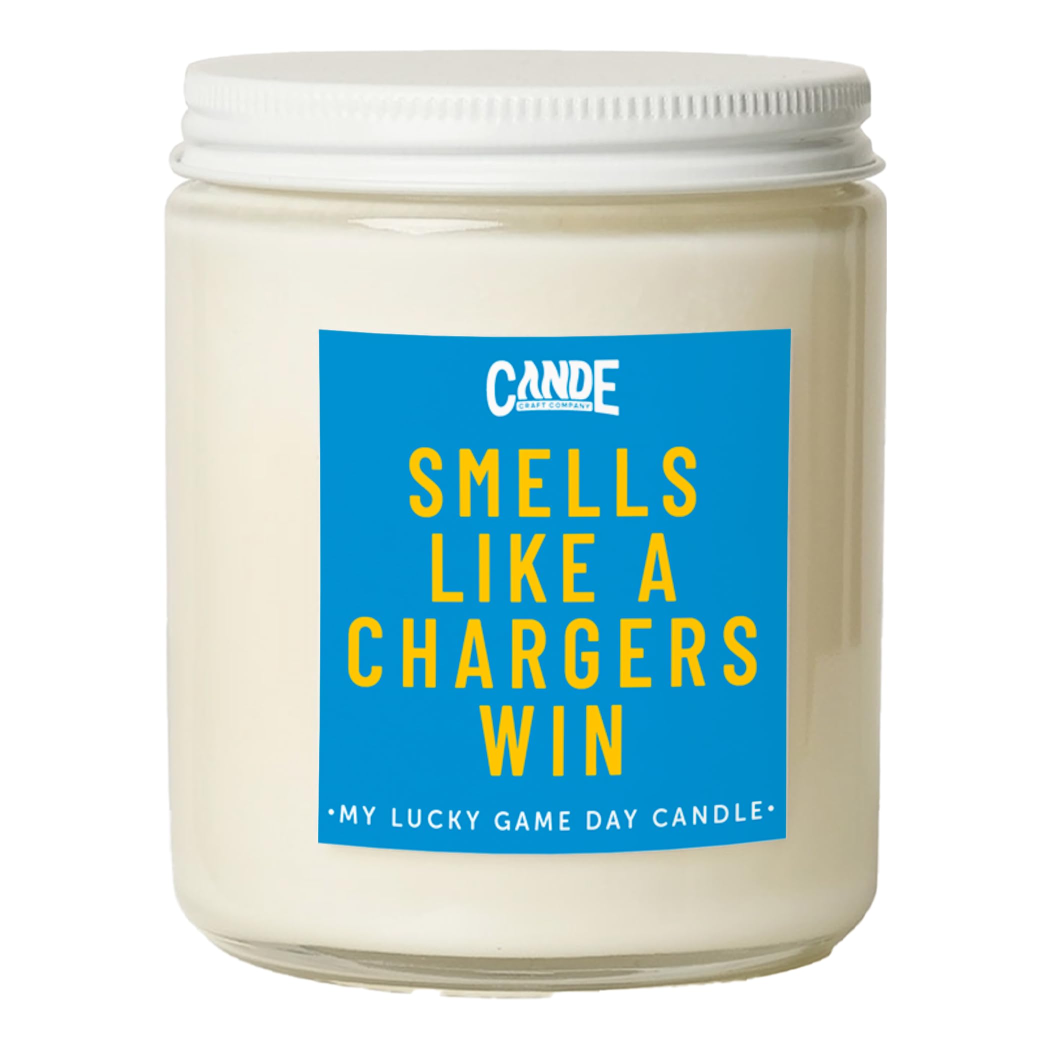 CE Craft - Smells Like A Chargers Win Candle - Football Themed Candle, Gift for Dad, Gift for Son, California Gift, California T