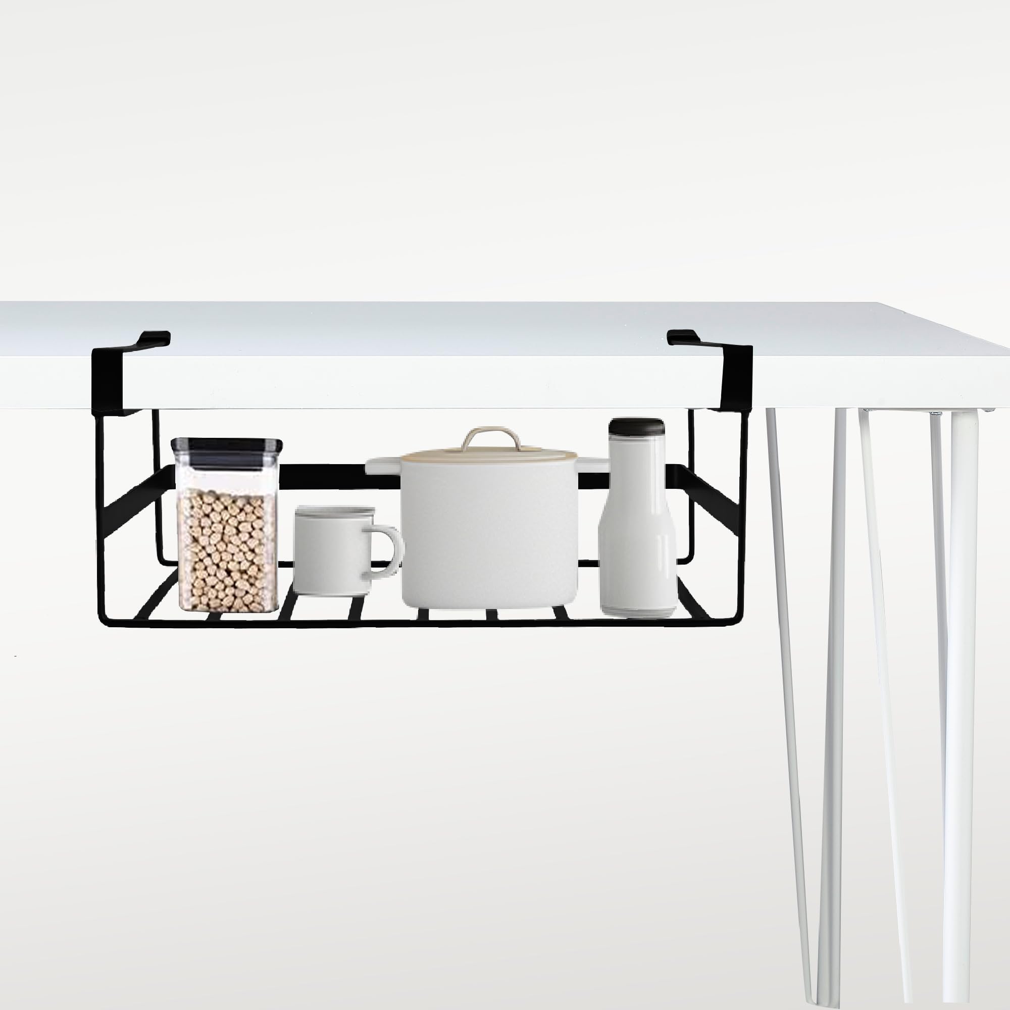 Kuber Industries Metal Pull Out 1 Tier Under Cabinet Storage Rack | Shatterproof, Durable Space Saving Convenient Kitchen Drawer