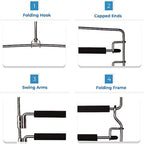 8-Tier Foldable Trouser Hanger, Removable Padded Bars, 8-Pair Capacity, Chrome Finish