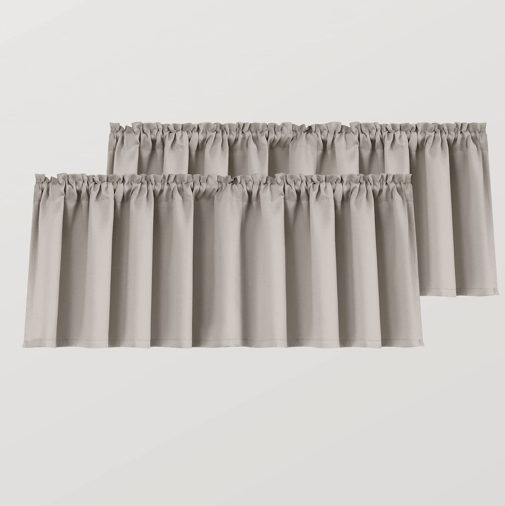 Mrs.Naturall Taupe Valances for Windows 36x16 Inches Long