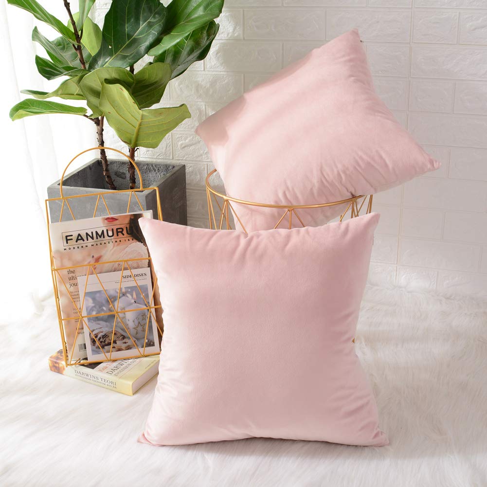 Mernette Pack Of 2, Velvet Soft Decorative Square Throw Pillow Cover Cushion Covers Pillow Case, Home Decor Decorations For Sofa