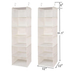 Brilliantjo 6 Shelves Hanging Closet Organizer, 2 Pack Hanging Storage With 4 Side Pockets For Clothes Shoes, 43.5''X12''X12''(B