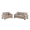 Poundex Bobkona Shelton Linen-Like 2 Piece Sofa and Loveseat Set, Sand