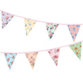 UNIIDECO 2PCS Floral Paper Garland, 13ft Vintage Wildflower Bunting Triangle Banner for Tea Party Birthday Baby Shower Wedding G