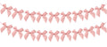 2pcs Bow Garland Banner, Ribbon Bow Party Decorations for Baby Shower Girls Bow Coquette Birthday Party Decor (Peach Pink)