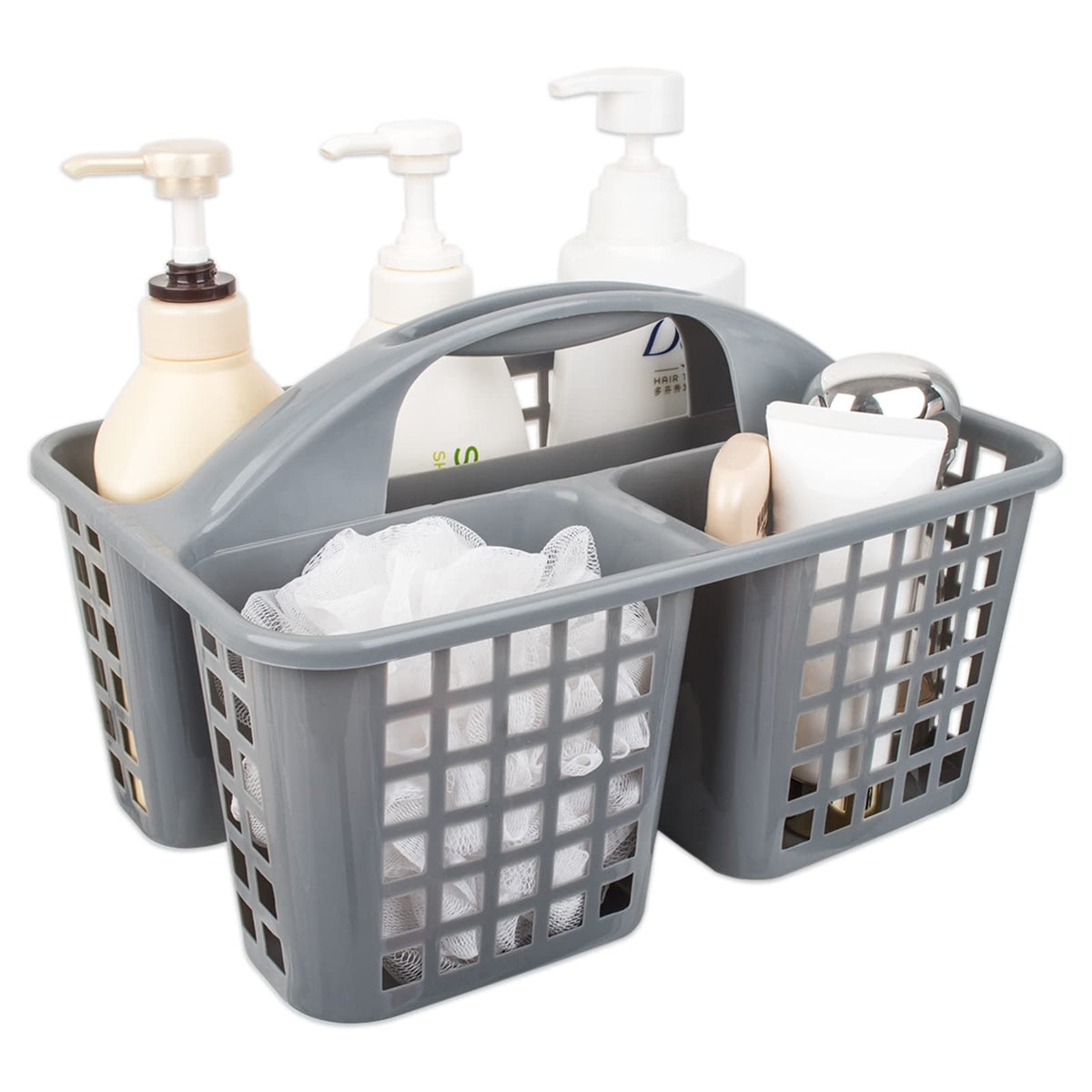 JiatuA Portable Shower Caddy Basket with Compartments Cleaning Supplies Organizer with Handle Plastic Storage Divided Tool Bin f