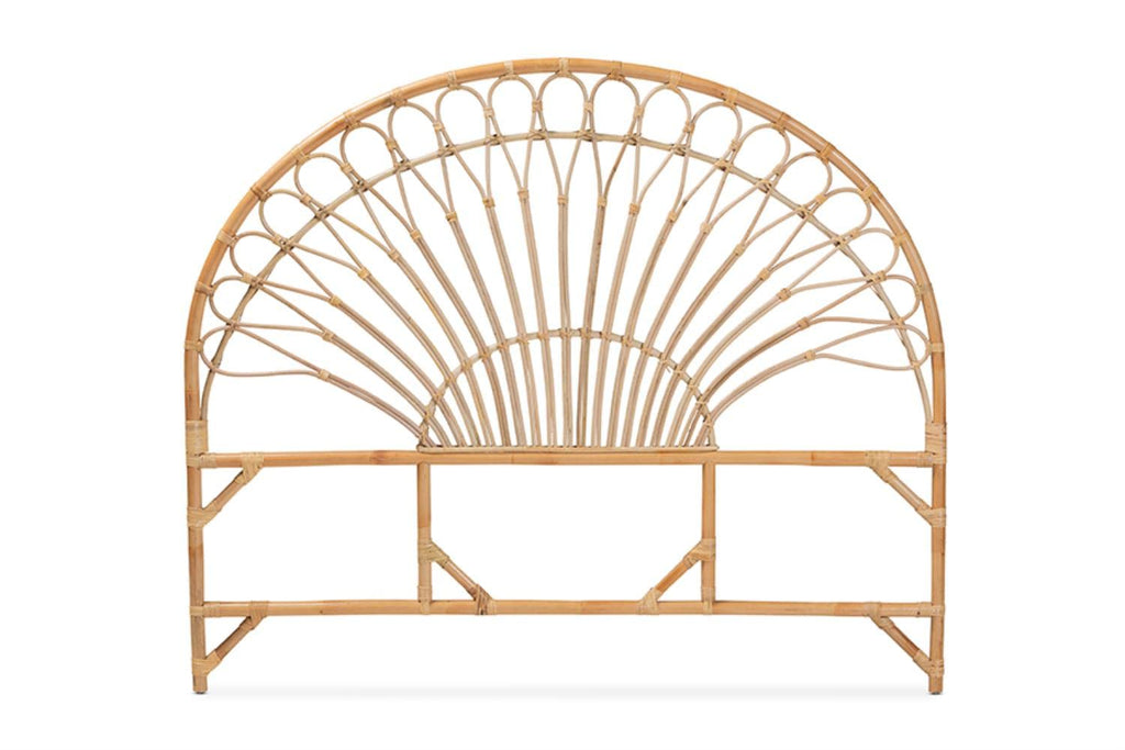 Baxton Studio Devereaux Modern Bohemian Natural Brown Rattan King Size Standalone Headboard