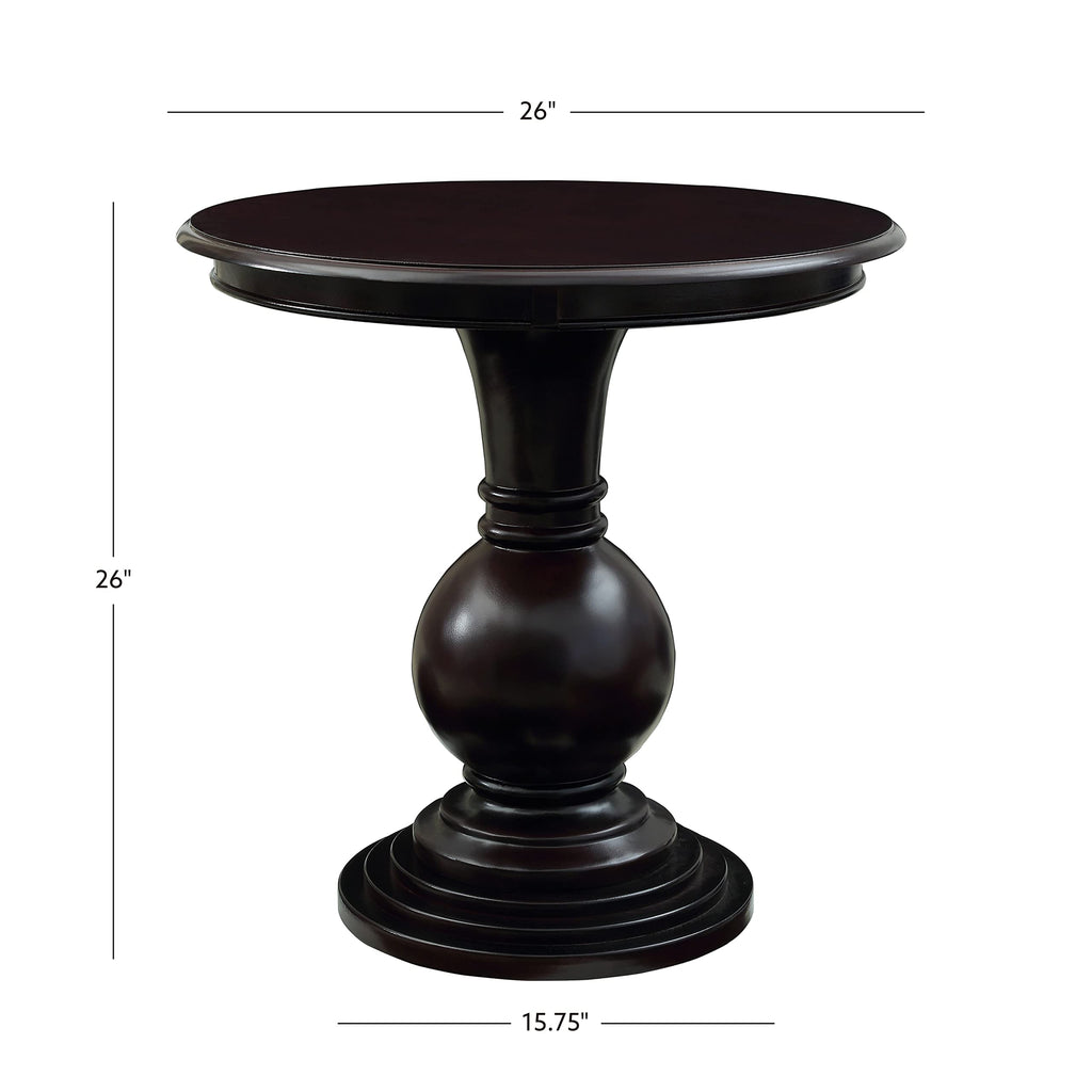 Powell 809-350 Round Accent Table Wood Espresso 26"H