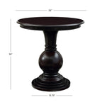 Powell 809-350 Round Accent Table Wood Espresso 26"H