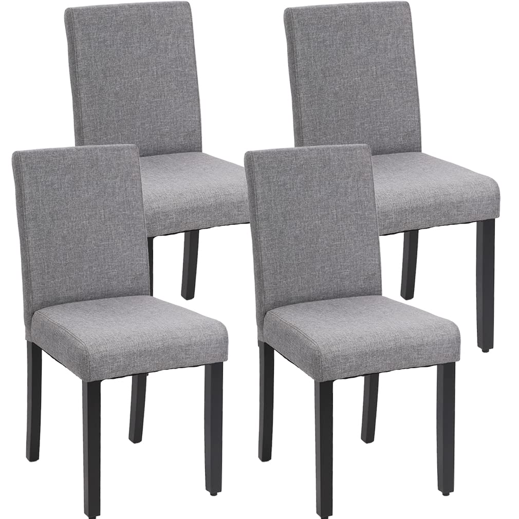 Fdw Dining Chairs Set Of 4,Dining Room Chairs Kitchen Chairs Elegant Design Modern Fabric Upholstered Dining Chairs,Fabric Grey