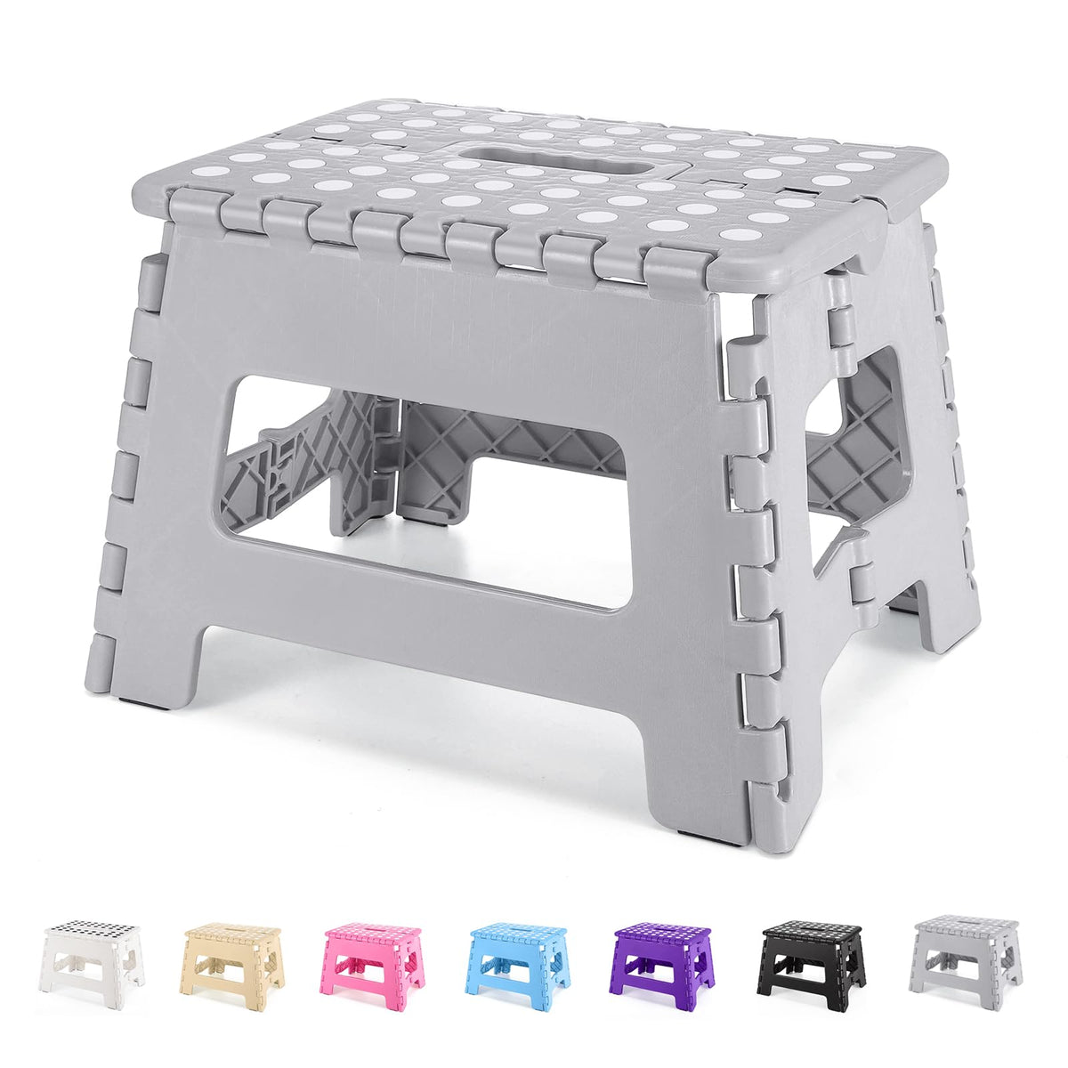 Dyforce Folding Step Stool 9', Kids Step Stool, Heavy Duty Step Stools For Adults, Compact Foot Stools, Light-Weight Toddler St