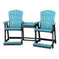 American Furniture Classics Counter Height Settee Table Combo, Aruba Blue and Black