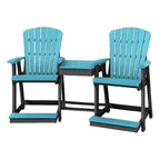 American Furniture Classics Counter Height Settee Table Combo, Aruba Blue and Black