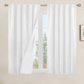 LAMIT 100% Blackout Linen Curtains 54 Inch Length, Linen Textured Thermal Curtains Back Tab and Rod Pocket Neutral Panels with W