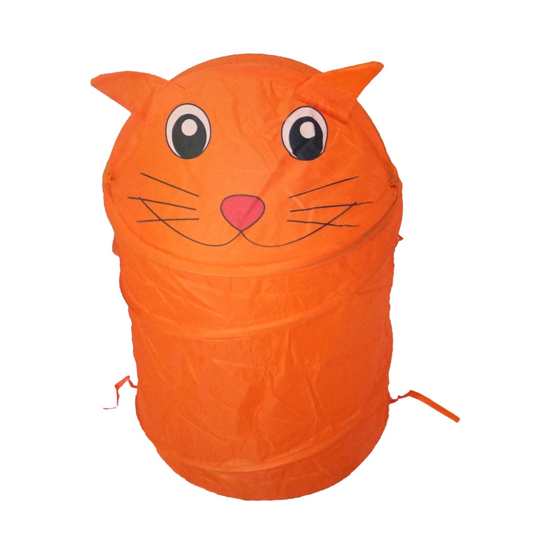 Muren Folding Cartoon Print Laundry Basket (20 Liters, Orange)