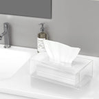 Hblife Tissue Dispenser Box Cover Rectangular Clear Acrylic Mask Case Holder With Magnetic Bottom, Dryer Sheet Holder For Car, B