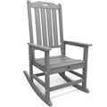 THOEOE Oversized Rocking Chair, Outdoor Rocking Chair for Adults, All Weather Resistant Porch Rocker for Lawn Garden, Grey