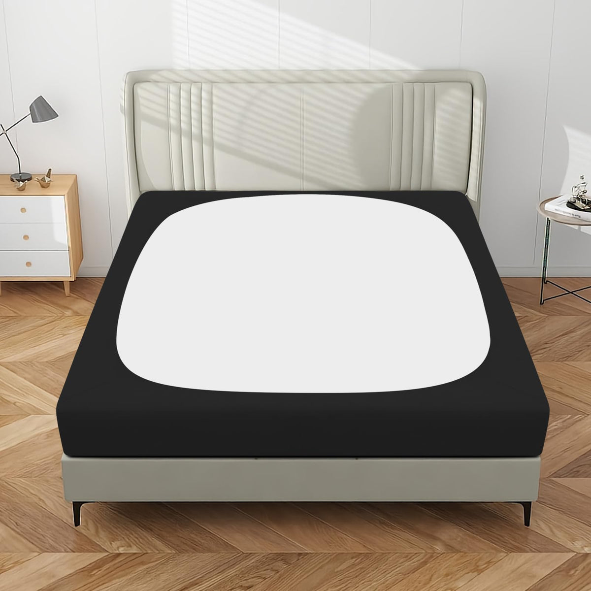 Purefit Stretchy Box Spring Cover Twin - Elastic Fitted Box Spring Wrap Around 4 Sides, Wrinkle & Fading Resistant Fits Twin Size Beds, Black