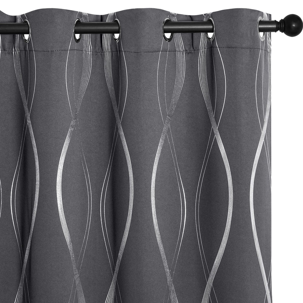 NICETOWN Grey Blackout Curtains 84 Length, 2 Panels Set, Thermal Insulated, Noise Reducing Drapes for Bedroom/Living Room, 52W x 84L