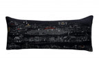 HomeRoots Grey 35' Black Los Gatos Nighttime Skyline Lumbar Decorative Pillow