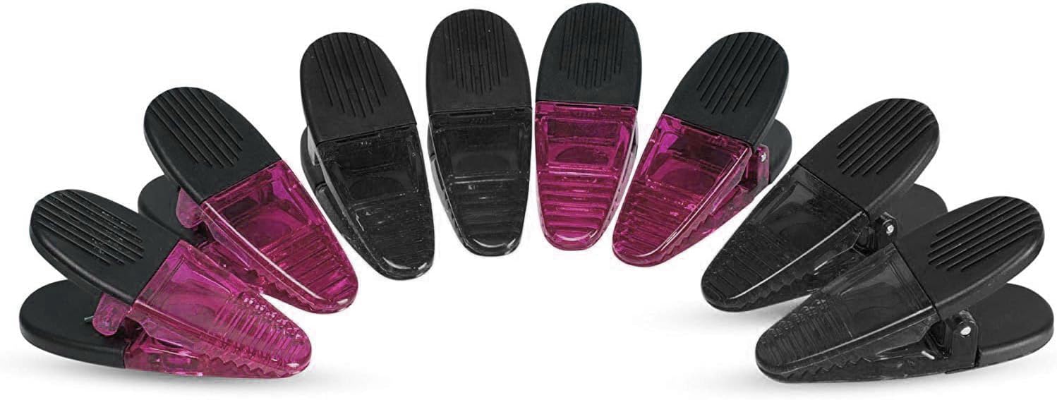 Vip Home Essentials -Thick Plastic Clips With Neodymium Magnet - 3-1/4' Length - Durable Versatile All-Purpose (Smoke Pink)