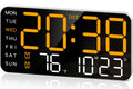 MASHI 8.4Large Digital Wall Clock, Led Alarm Clock with Big Digits, Date, Temperature, DST, Modern Decor Design for Desk,5-Lev