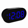 Plumeet [Updated Version] LED Alarm Clock Digital Clocks with Adjustable Brightness Dimmer and Alarm Volume - Blue Digit Display