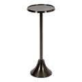Kate And Laurel Sanzo Modern Pedestal Side Table, 9 X 9 X 23, Pewter, Decorative End Table With Hammered Tabletop