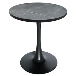 Bristol Dining table, Black Base with 27 Round Marbleized Black MDF top