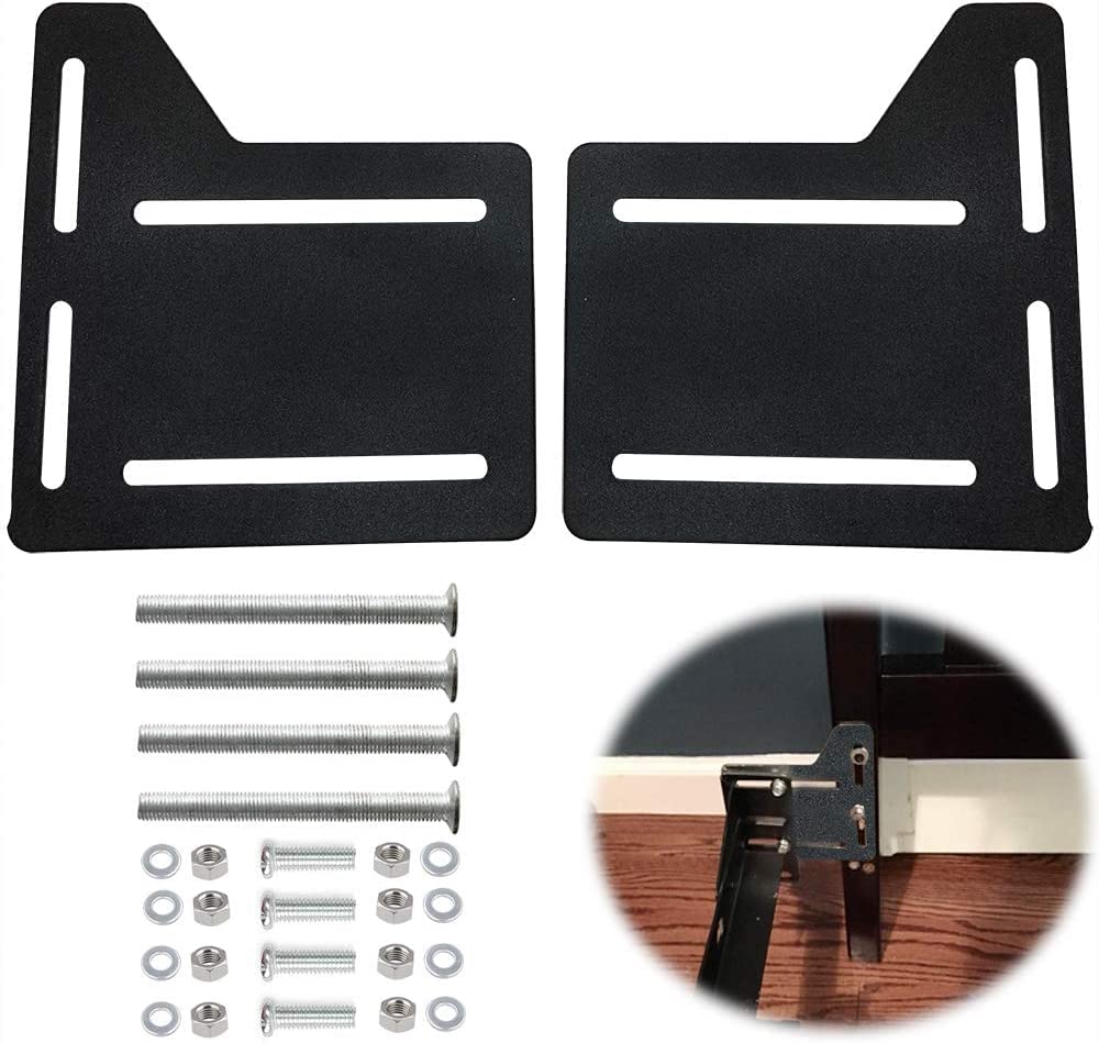 2 Pcs Bed Frame Brackets Adapter for Headboard Extra, Heavy Duty Bed Modification Plate, Headboard Attachment Bracket with Hardw