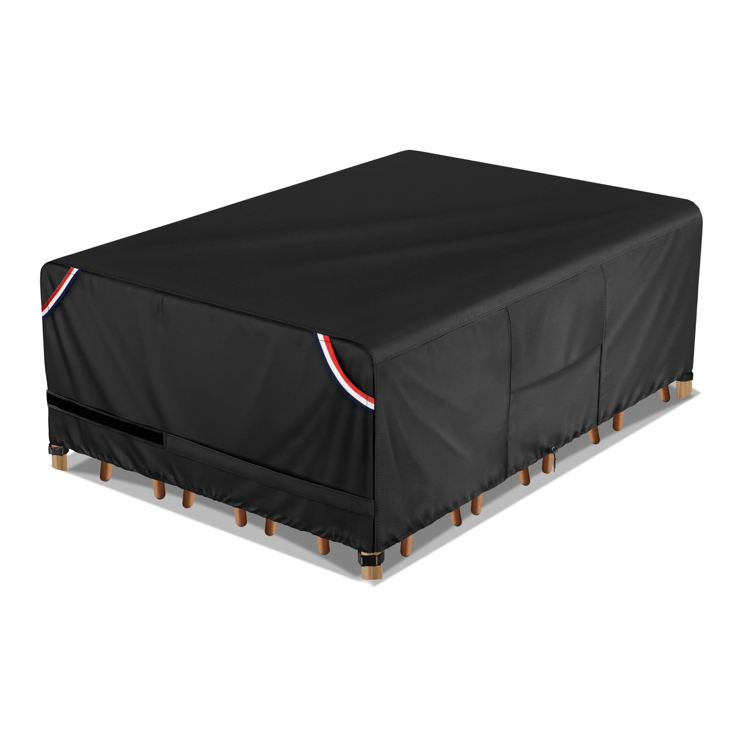 Kylinlucky Outdoor Patio Furniture Set Covers 108 X 82 Inch Waterproof Weatherproof Square Cover, Heavy Duty 600D For Outside Dining Table And Chairs Fit 9 X 6 Ft, 100 X 80 Inch