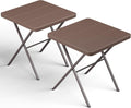 MAKE CHANGES 2 Pack 27 Square Folding Tables, Portable Card Table No Assembly, Heavy Duty Steel Frame Indoor Outdoor Table for P