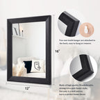 Aazzkang Wall Mirror Black Rectangle Mirrors For Wall With Wood Framed Decorative Hanging Mirror For Bedroom Bathroom Living Roo