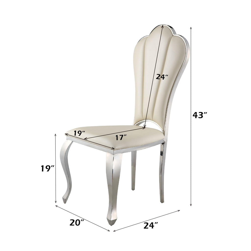 Acme Cyrene Side Chair (Set-2) in Beige