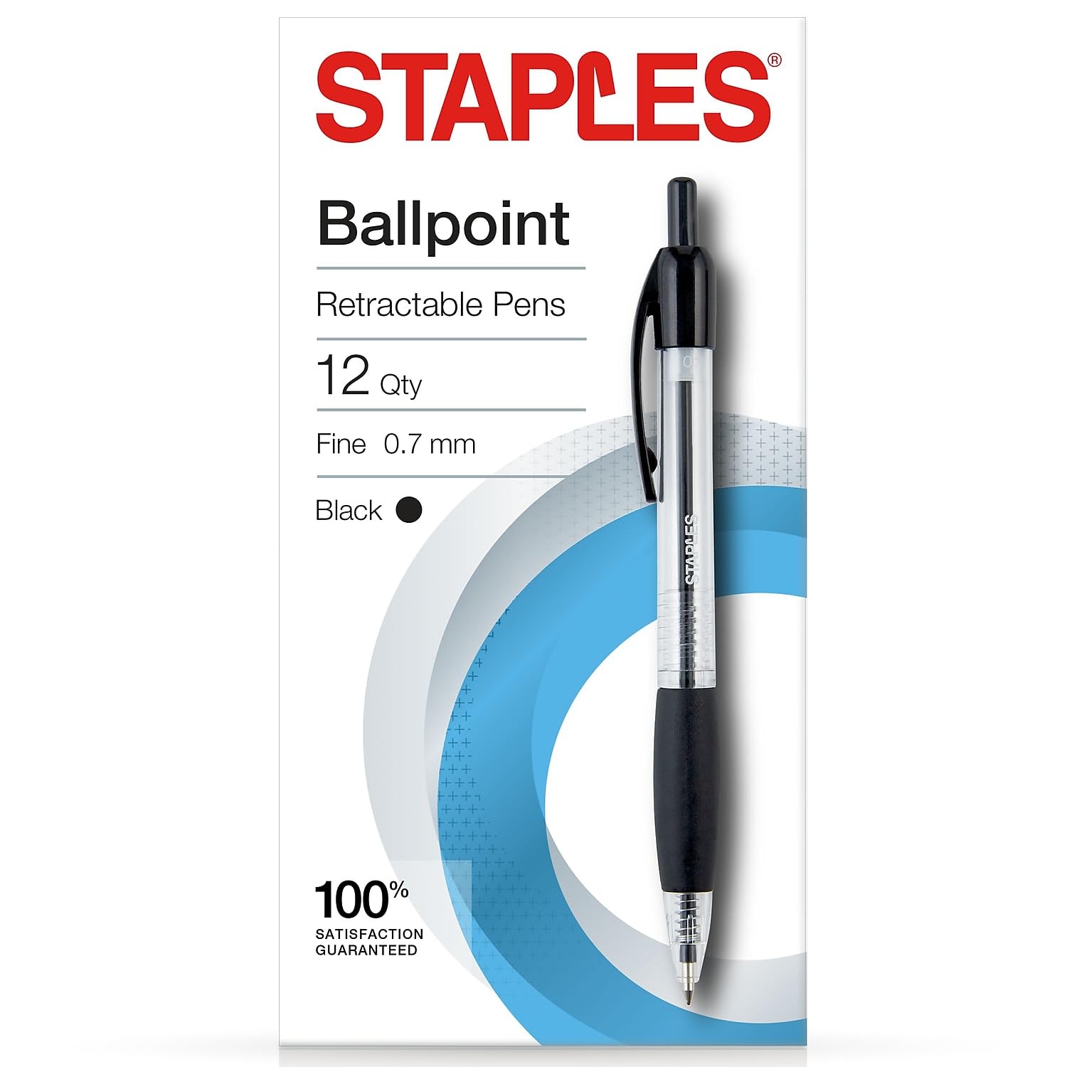 Staples 2498023 Ballpoint Pen .7Mm Black Dz