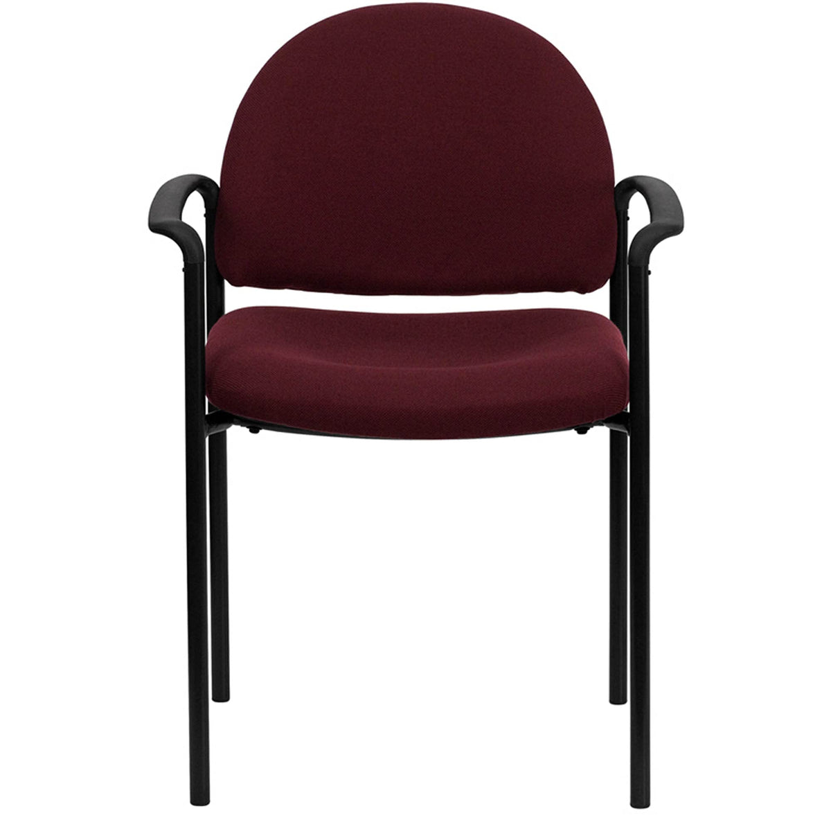Flash Furniture Tiffany Comfort Burgundy Fabric Stackable Steel Side Reception Chair With Arms