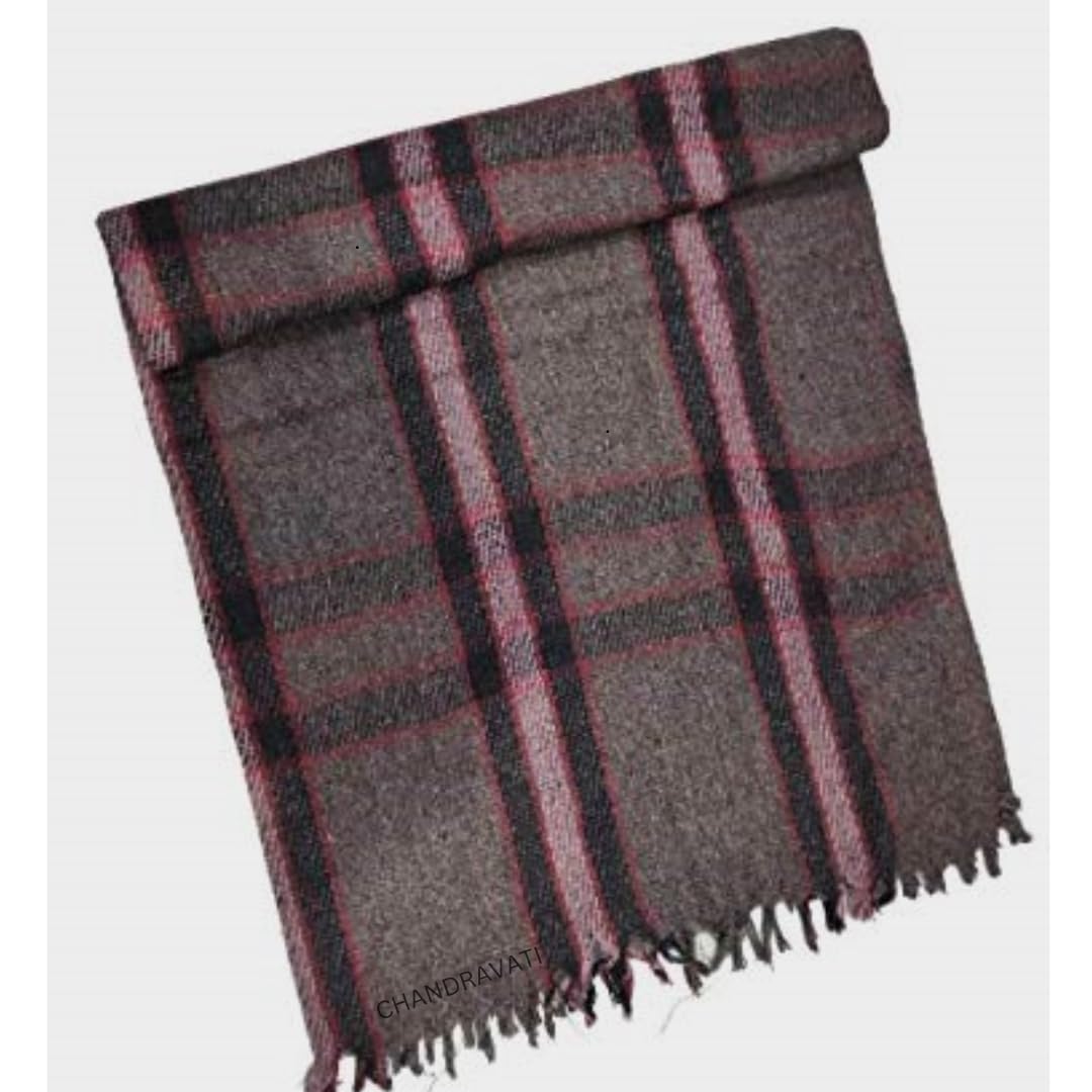 CHANDRAVATI Woolen Acrylic, Warm and Comfort Blanket (210 cm x 125 cm, Multicolor), Reversible [Janta]
