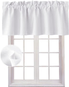 Hiasan Valance Curtains For Kitchen Rod Pocket Room Darkening Window Curtain Valance, 42 X 12 Inches Length, Greyish White, 1 Panel